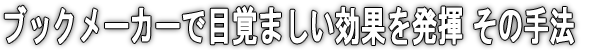 ブックメーカーで目覚ましい効果を発揮 その手法